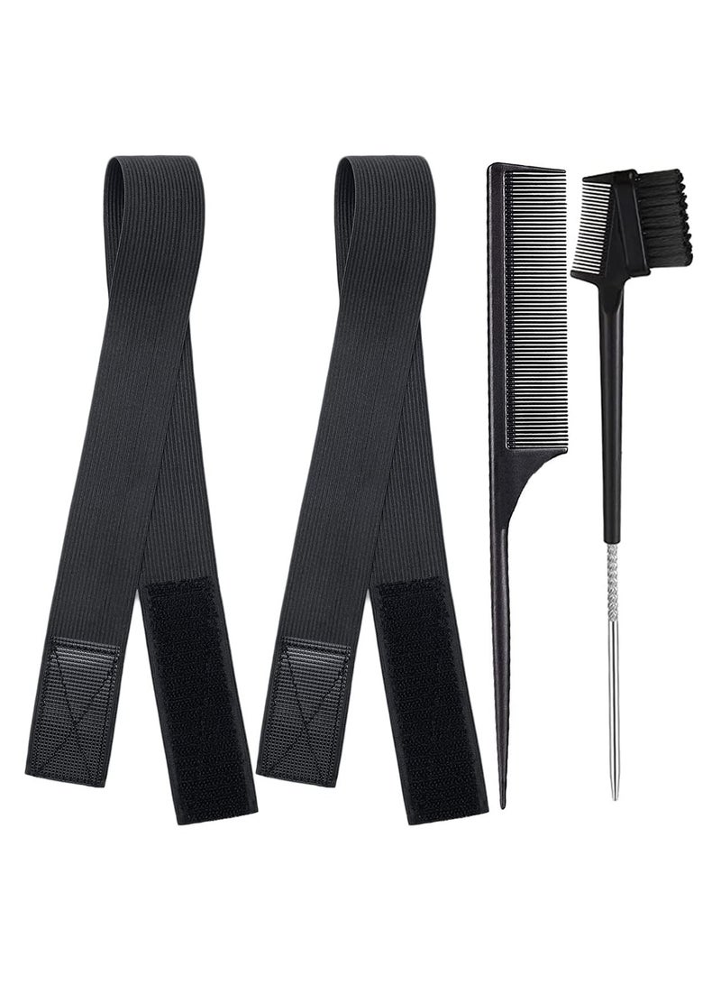 2 حزمة الشرائط المرنة للشعر المستعار: الحواف، الرباط الأمامي، شريط الذوبان، قفل سحري قابل للتعديل، لا انزلاقات - Image 1