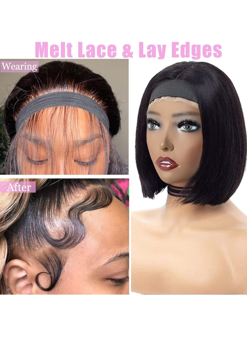 2 حزمة الشرائط المرنة للشعر المستعار: الحواف، الرباط الأمامي، شريط الذوبان، قفل سحري قابل للتعديل، لا انزلاقات - Image 2