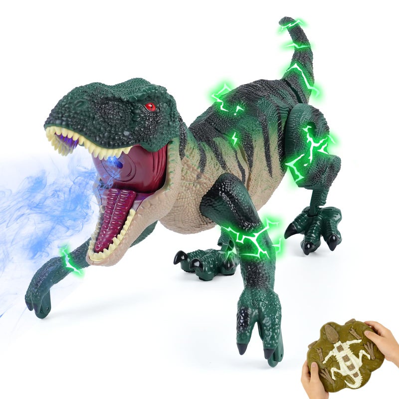 MagicKidz Remote Control Dinosaur Toys for Kids Birthday Gifts for Ages 34 57 812 Year Old RC Walking Dinosaur with Spray Roar Light Fun Interactive Dino for Boys - Image 3