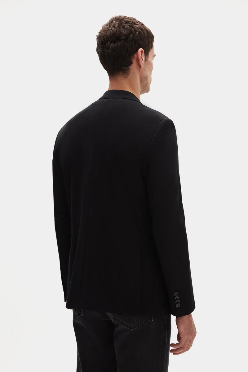D'S DAMAT Ds Damat Slim Fit Black Knitted Fabric Jacket