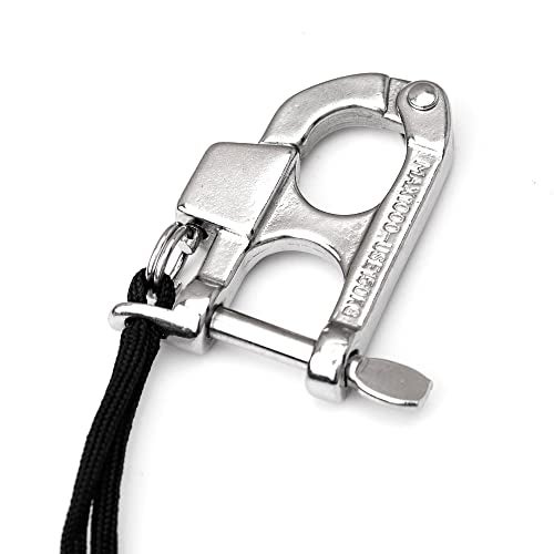 YUSOVE Quick Release Snap Shackle Boat Marine 316 Stainless Steel Eye Snap Shackle,High Strength Snap Hook for Surfing,Diving,Sailing Rigging Shackles,with Nylon Rope - Image 1