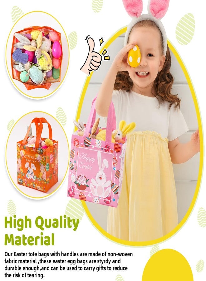 YANGTE 18Pack Easter Bags Non-Woven Easter Baskets Gift Bags with Handle for Kids Egg Hunt Game, Spring Party, Size 8.2 x 5.8 x 8.2in - Image 4