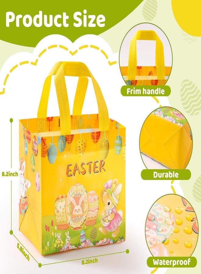 YANGTE 18Pack Easter Bags Non-Woven Easter Baskets Gift Bags with Handle for Kids Egg Hunt Game, Spring Party, Size 8.2 x 5.8 x 8.2in - Image 3