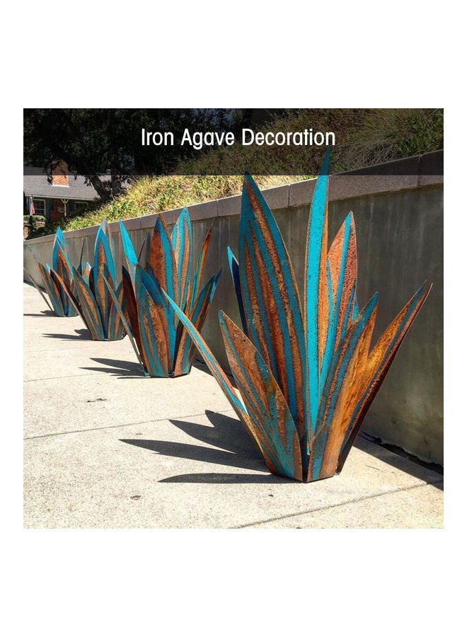NIBEMINENT Metal Agave Plant Decoration Kit Blue/Gold  - Image 5