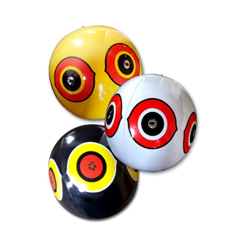 Bird-X BirdX ScareEye Bird Scare Balloons for Bird Control 3D Predator Eye Design Reflective Bird Scare Solution Covers Up to 6000 Sq Ft Pack of 3 YellowWhiteBlack - Image 2