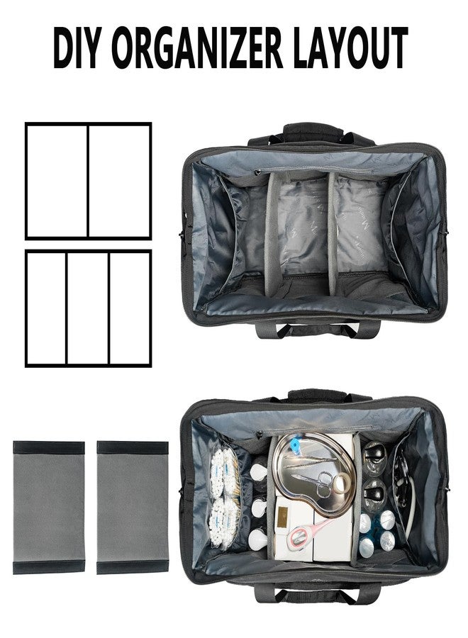 MATEIN Medical Bag, Large Water-Resistant First Aid Bags with Many Pocktets for Nursing, Portable Clinical Home Health Bag Doctor Bag Nurse Gifts for Home Visits, Health Care, Hospice, Black - Image 2
