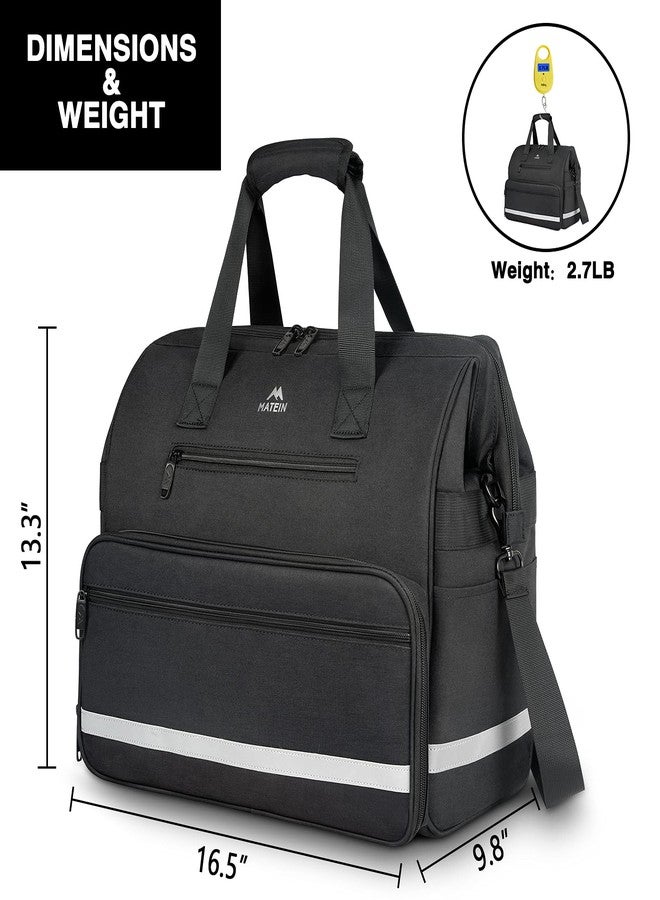 MATEIN Medical Bag, Large Water-Resistant First Aid Bags with Many Pocktets for Nursing, Portable Clinical Home Health Bag Doctor Bag Nurse Gifts for Home Visits, Health Care, Hospice, Black - Image 3