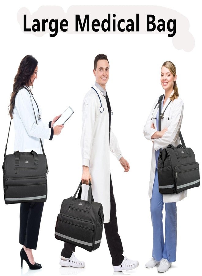 MATEIN Medical Bag, Large Water-Resistant First Aid Bags with Many Pocktets for Nursing, Portable Clinical Home Health Bag Doctor Bag Nurse Gifts for Home Visits, Health Care, Hospice, Black - Image 4