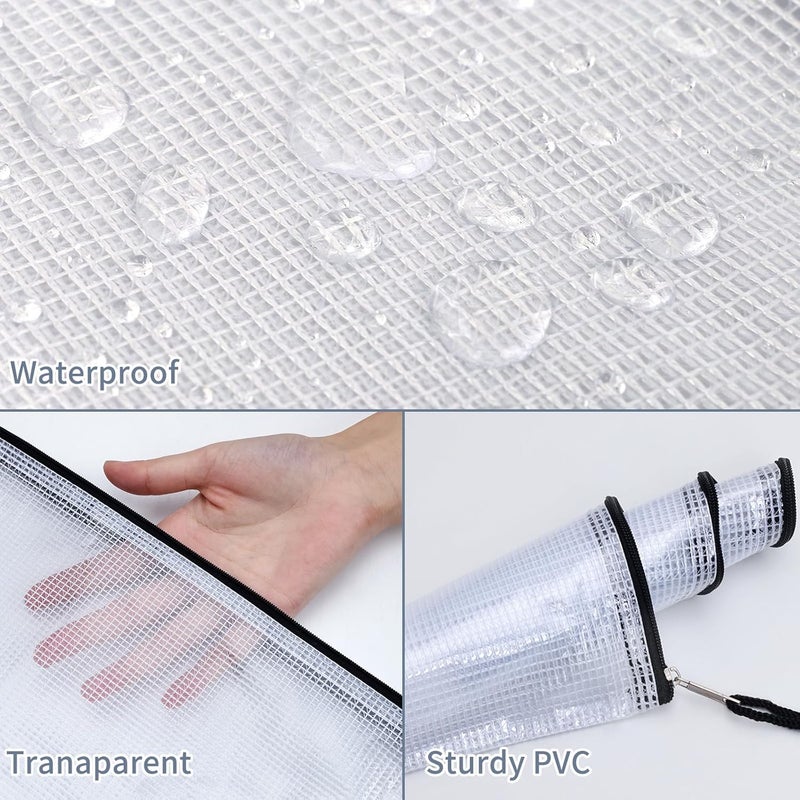 EOOUT 42pcs Mesh Zipper Pouch, Black Waterproof Zipper Bags for Organizing Storage, Letter Size/A4 Size Puzzle Bag, Zipper File Bags for Board Games and School Office Supplies - Image 3