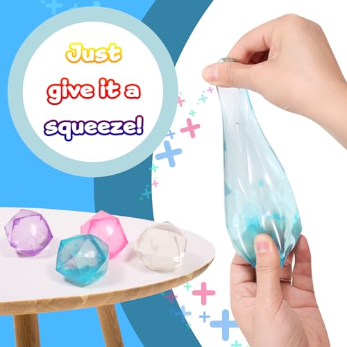 FauKait 1pcs Big 2.45 Random Color Stress Cube Masonry Ice Squishy Stress Balls-Diamond Malt Sugar Ball-Fidget Toy for Your Best Mellow and Chill-Square Shape Hand Exercise Balls- Age 3 to Adult - Image 4