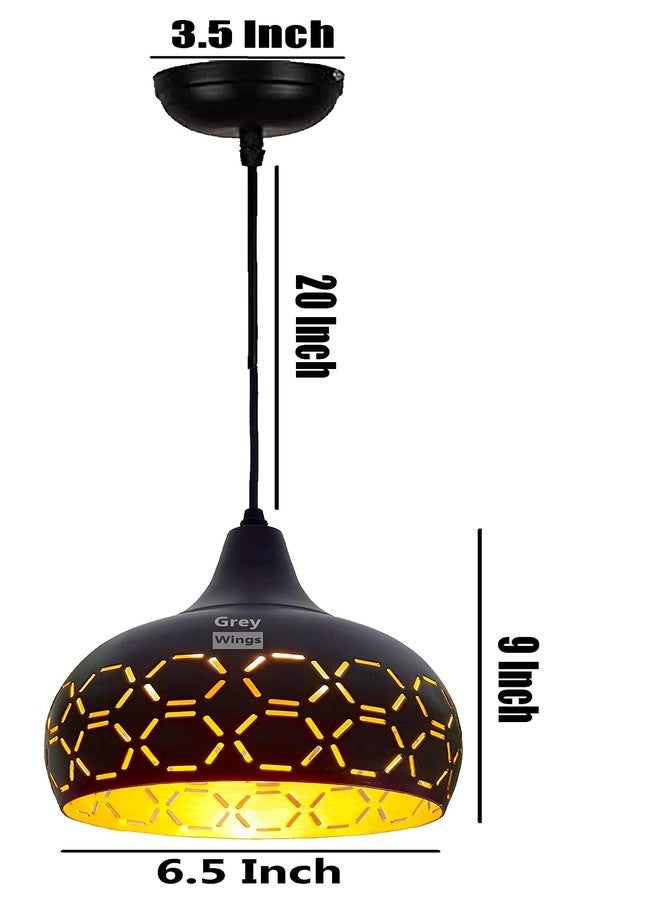 GreyWings Laser Cutted Helmet Hanging Light Ceiling Pendant Lamp, Black, Pack of 4 - Image 5