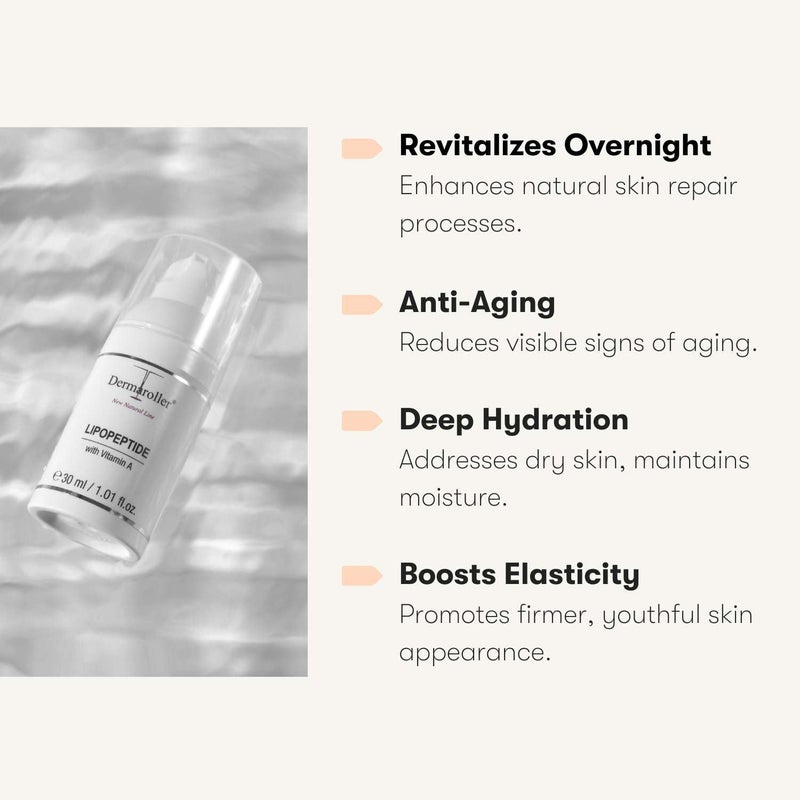 Dermaroller, New Natural Line Lipopeptide Night Cream Hyaluronic Acid Vitamin A and Shea Butter Combine to Moisturize and Repair Tired Stressed Skin Helps to Reduce Fine Wrinkles oz, 1.01 Ounce - Image 3