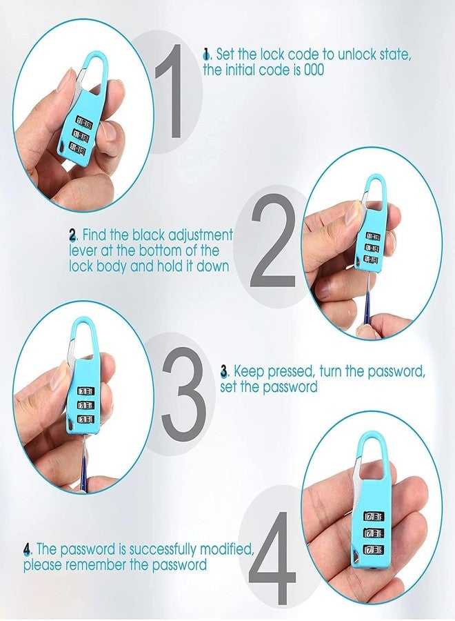 LEAFZY Number Pad for Travel | 3 Digit Combination Luggage | Mini Anti-Theft for Suitcase, Lockers, Bags | Sliding Code (1 Pc, Multicolor) - Image 3