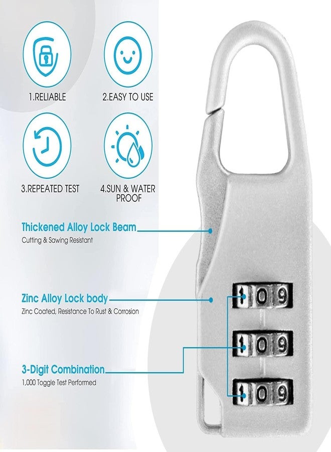 LEAFZY Number Pad for Travel | 3 Digit Combination Luggage | Mini Anti-Theft for Suitcase, Lockers, Bags | Sliding Code (1 Pc, Multicolor) - Image 4