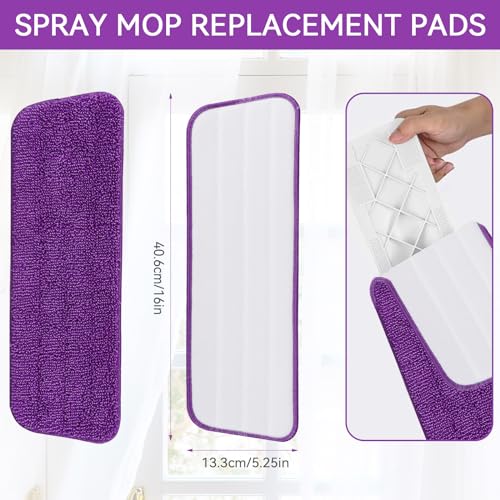 GreeSuit 8 Pack Spray Mop Refills Compatible for Libman Freedom Spray Mop, Reusable & Washable 16in Microfiber Floor Cleaning Mop Pads for Spray Mop - Image 2
