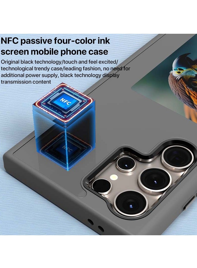 Compatible with Samsung Galaxy S24 Ultra 5G 4-color DIY ink screen NFC phone case, smart NFC transmission, customize your phone anytime, anywhere - Image 2