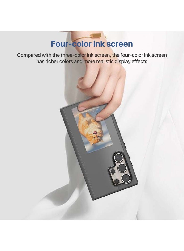 Compatible with Samsung Galaxy S24 Ultra 5G 4-color DIY ink screen NFC phone case, smart NFC transmission, customize your phone anytime, anywhere - Image 5