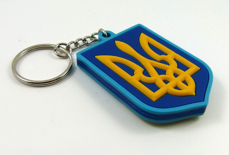 Car Chrome Decals Ukrainian Keychain Flag of Ukraine Tryzub Trident sunflower PVC keytag key chain - Image 2
