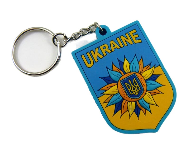 Car Chrome Decals Ukrainian Keychain Flag of Ukraine Tryzub Trident sunflower PVC keytag key chain - Image 5
