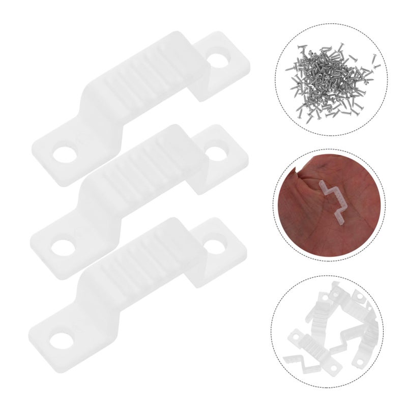 LED Strip Clips 100pcs White Plastic Buckles Double Hole 3 Wire Fixing Clamps Sturdy Lighting Accessories for Home Event Decoration - Image 4