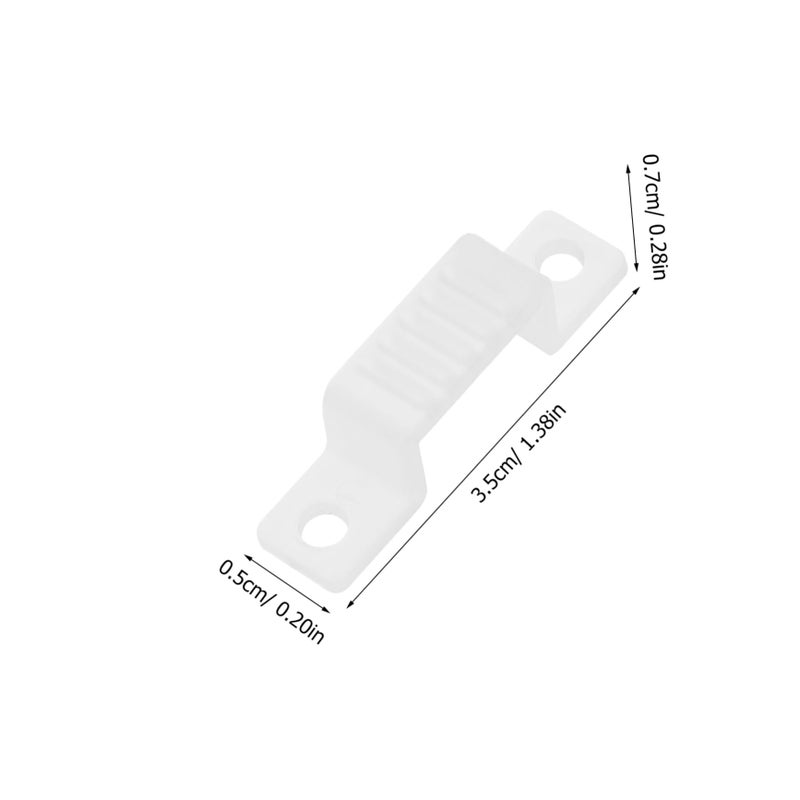 LED Strip Clips 100pcs White Plastic Buckles Double Hole 3 Wire Fixing Clamps Sturdy Lighting Accessories for Home Event Decoration - Image 3
