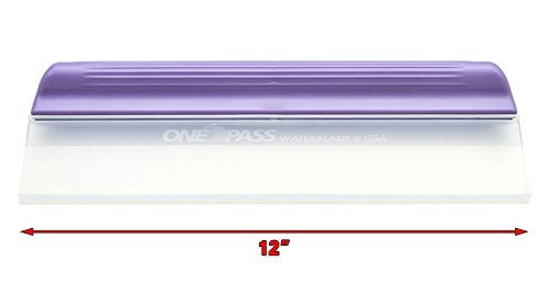 One Pass Classic 12" Waterblade Silicone T-Bar Squeegee Purple (WBL-OP2012CTY) - Image 4