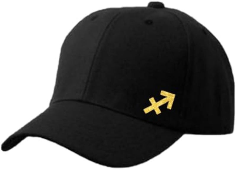 Black Cap with Sagittrius zodiac Golden Color Logo