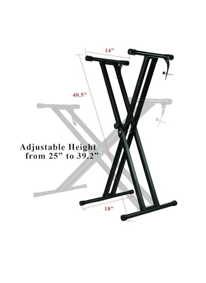Megarya Adjustable Piano Stand Heavy Duty Double Braced Keyboard Stand Musical Instruments for Adults Black  - Image 3