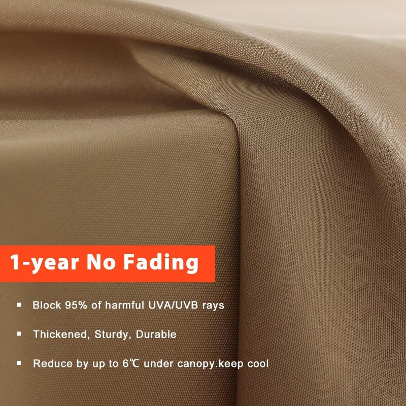 ABCCANOPY 9ft Outdoor Umbrella Replacement Top Suit 8 Ribs (Khaki) - Image 3