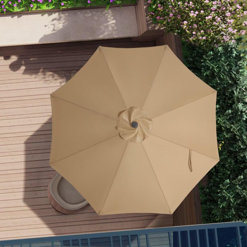 ABCCANOPY 9ft Outdoor Umbrella Replacement Top Suit 8 Ribs (Khaki) - Image 5