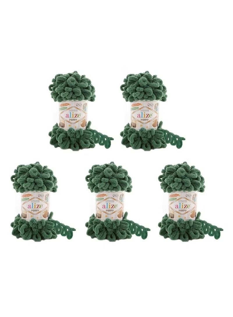 5 Pcs Alize Puffy 532 Micropolyester Hand Knitting Yarn For Blanket