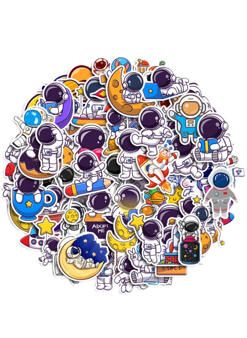 Furtey 83 PCS Astronaut Stickers,Cute Funny Spaceman Stickers for Water Bottles Laptop Phone Case Luggage Waterproof Vinyl Decals Space Theme Party Decor Space Stickers Gift for Kids Teens Adults - Image 2