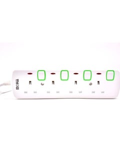 MOHA 4-Way Socket Power Extension With Individual Switch White 5meter  - Image 2