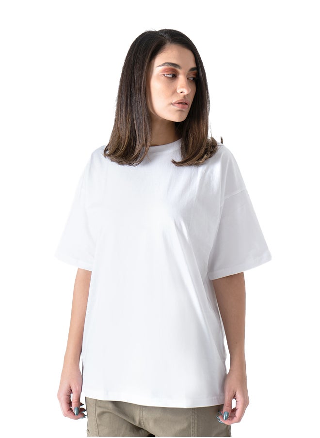 OKOYE - White Oversized Crew Neck T-Shirt - Image 1