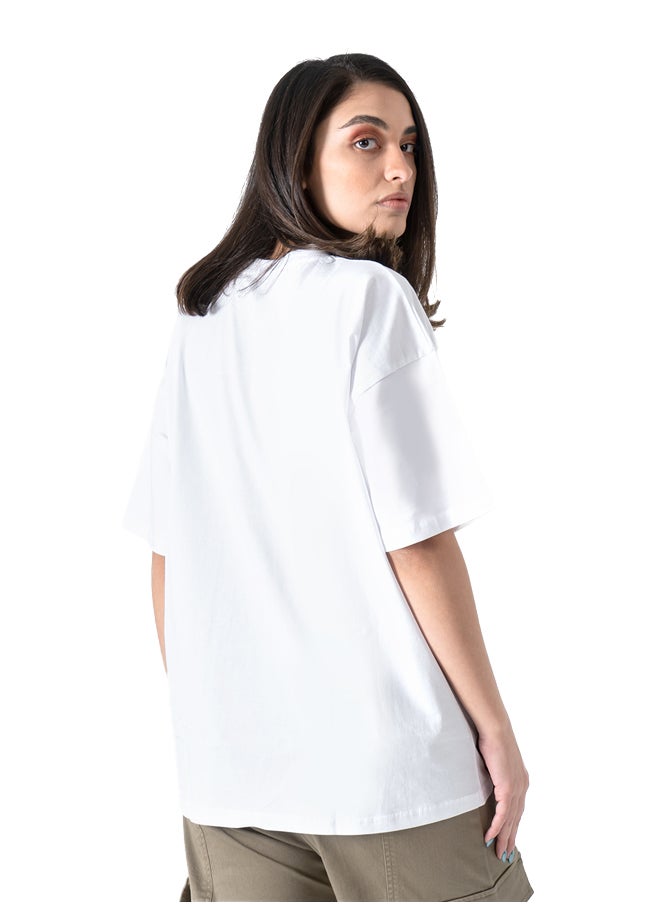 OKOYE - White Oversized Crew Neck T-Shirt - Image 1
