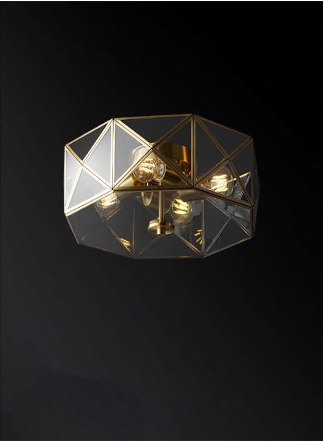 ٍSiera Light Decorative Flush-Mount Ceiling Light, Copper and Glass Triangular Design 45 cm1526  - Image 4