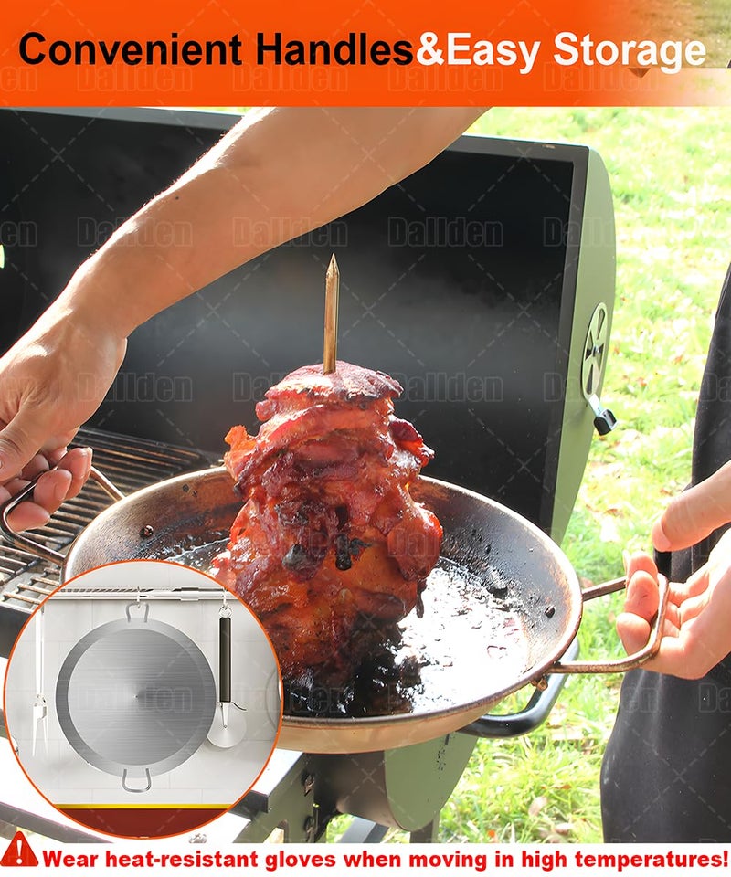 Dallden BBQ Vertical Skewer-Al Pastor Skewer Vertical Rotisserie Vertical Spit Stand for Tacos Al Pastor, Shawarma, Gyros- BBQ Grilling Accessory with 3 Removable Spikes (8â€, 10" and 12â€) - Image 3