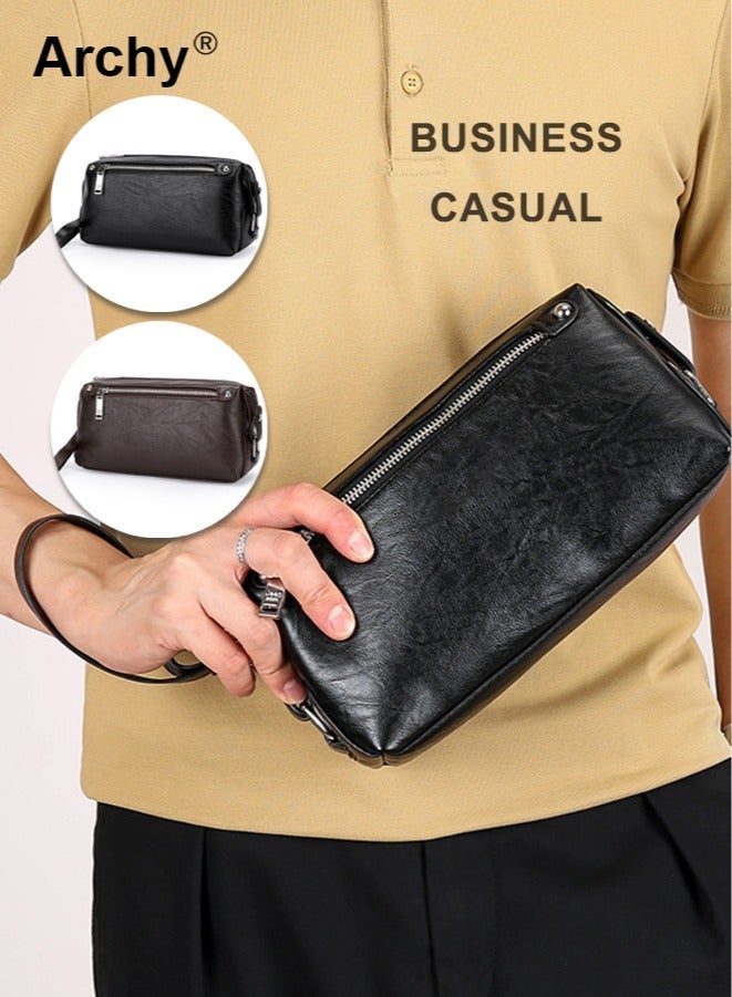 Archy Men's Multifunctional Clutch Bag Business Style Waterproof and Durable Material Large Capacity - Image 2