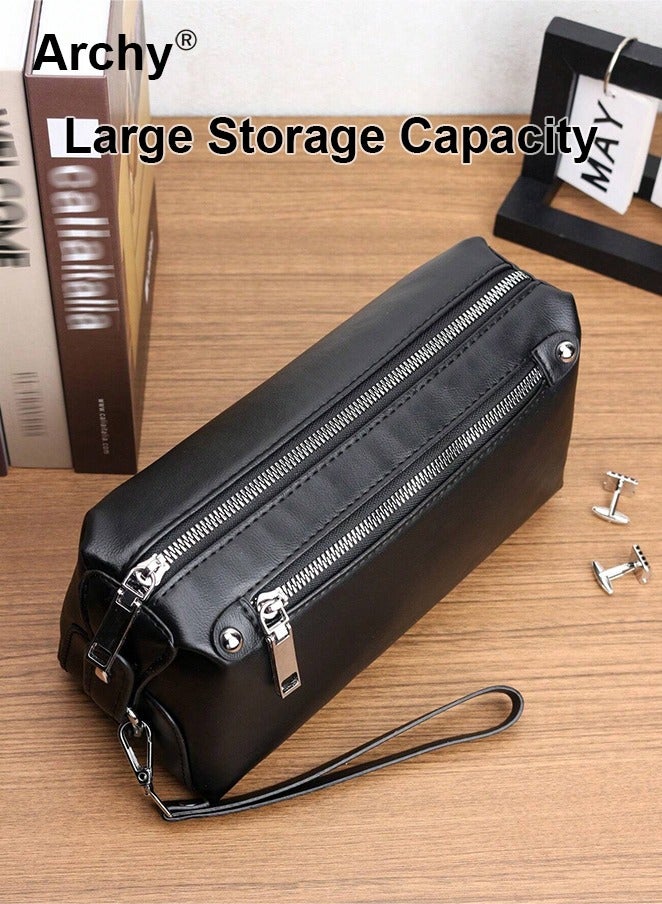 Archy Men's Multifunctional Clutch Bag Business Style Waterproof and Durable Material Large Capacity - Image 5