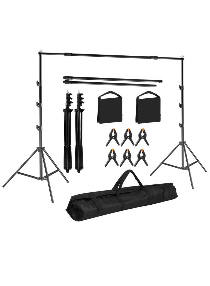 GUDOO Photo Backdrop Stand Kit Photography Kit Adjustable Background Stand Support System for Studio Photoshoot Photography Backdrop Background Bracket Wedding Party 2 x 3 M - Image 1