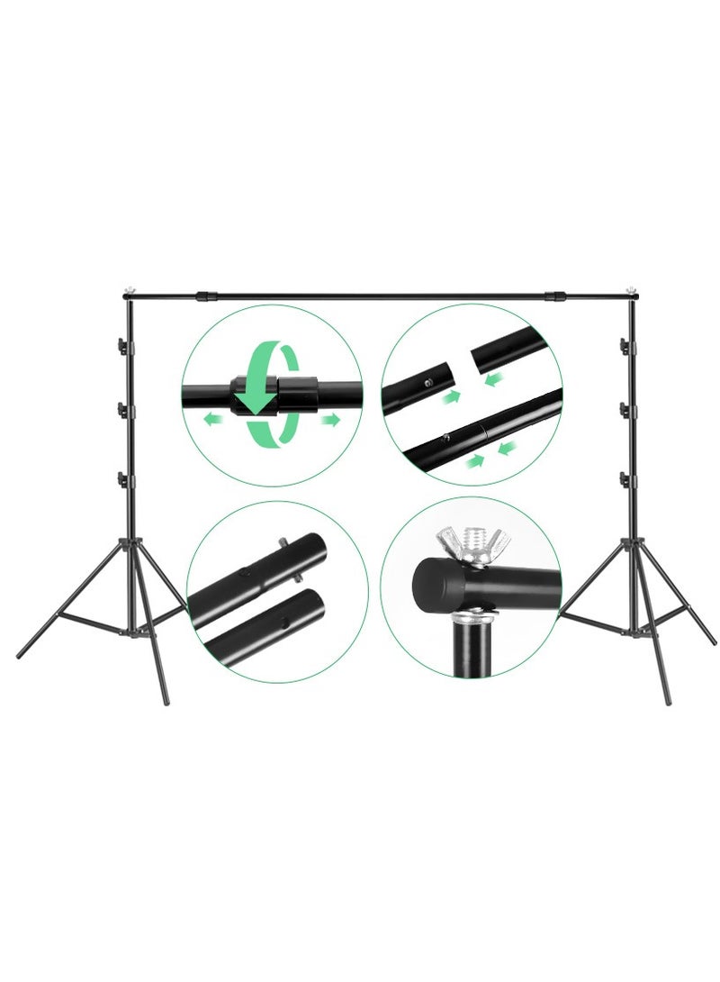 GUDOO Photo Backdrop Stand Kit Photography Kit Adjustable Background Stand Support System for Studio Photoshoot Photography Backdrop Background Bracket Wedding Party 2 x 3 M - Image 3
