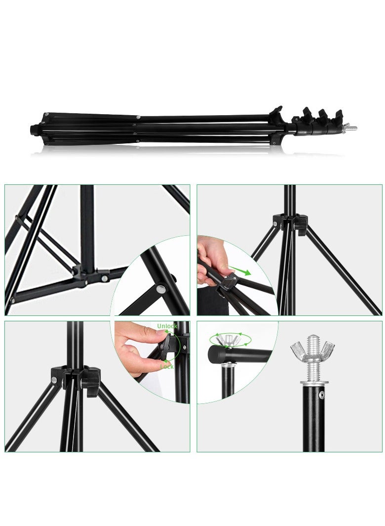 GUDOO Photo Backdrop Stand Kit Photography Kit Adjustable Background Stand Support System for Studio Photoshoot Photography Backdrop Background Bracket Wedding Party 2 x 3 M - Image 4
