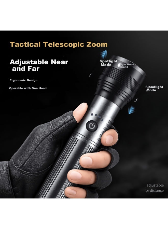 Tiger Head Brand Flashlight High Brightness Zoomable Long Range 24-hour Ultra-long Battery Life Rechargeable Military Outdoor Survival J25-1 - Image 3