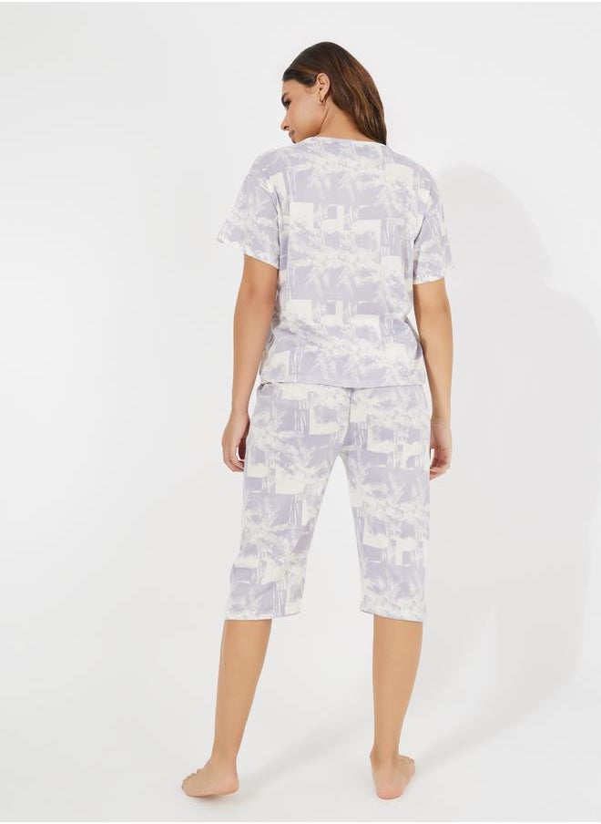 Take Two All Over Print T-Shirt & Capri Pyjama Set  - Image 4