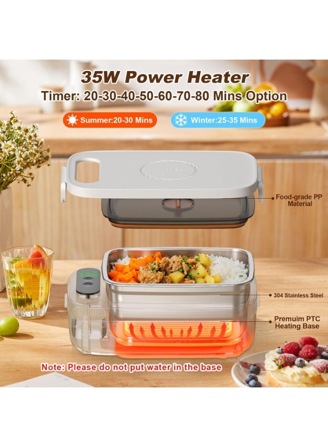 epicarma Cordless Electric Lunch Box 14000mAh Rechargeable Self-Heating Food Warmer 1L Portable Heated Lunch Box for Adults with Insulated Carry Bag, Auto Food Heater for Office, Work, Car, Travel, Picnic & Outdoor Use - Image 2