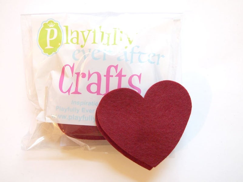 Playfully Ever After 3 Inch 28pc Felt Hearts (Cardinal Red) - Image 2