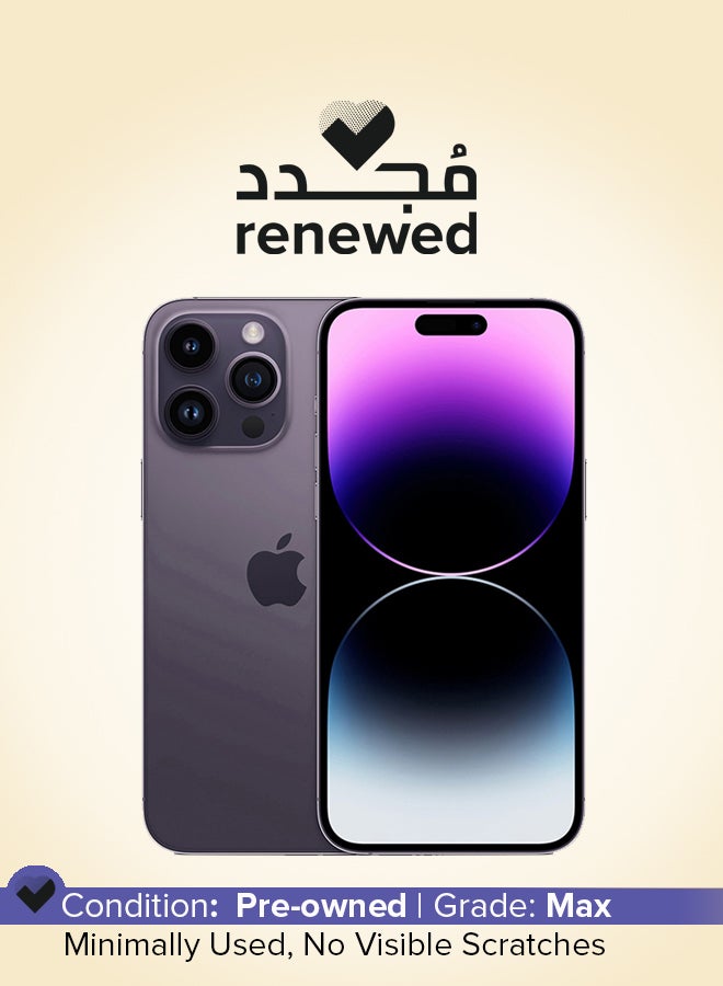 Apple Renewed - iPhone 14 Pro Max Physical Dual SIM 128GB Deep Purple 5G With Facetime - Image 1
