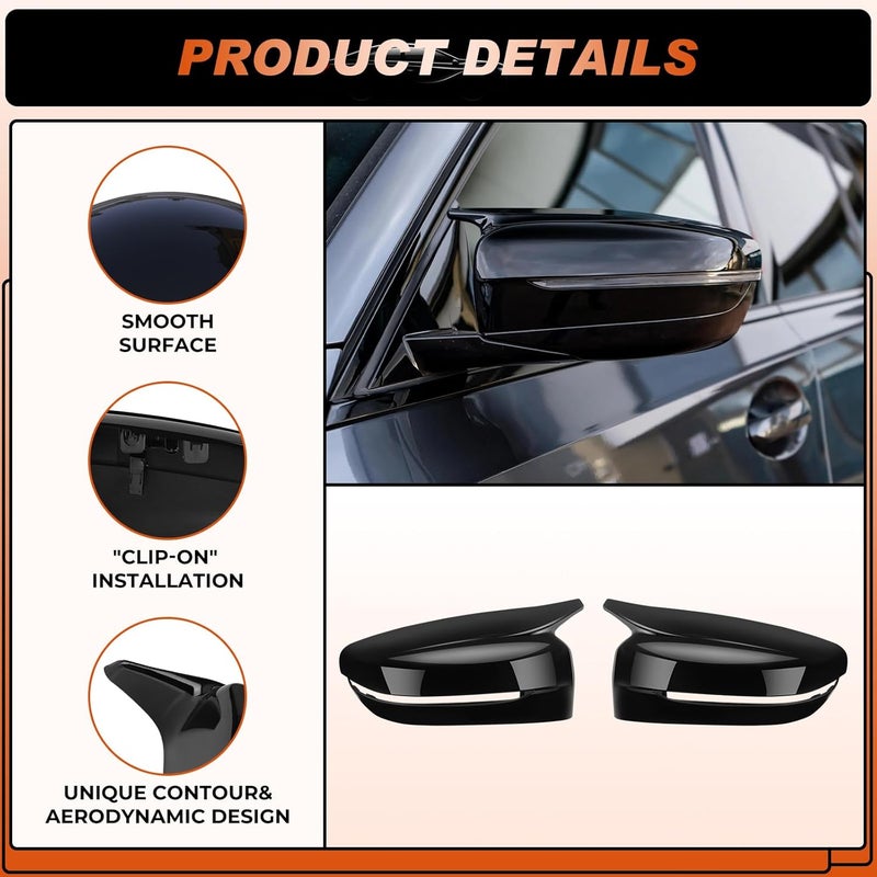 ACLONG Glossy Black Mirror Cover Caps for BMW G20 G21 G30 G31 G11 G12 G14 G15 G16 (2017-2022) - 2 PCS - Image 5