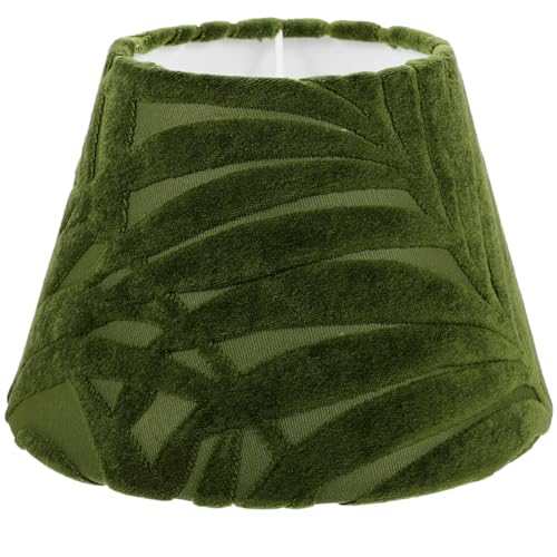 HOLIDYOYO Fabric Lampshade for Table Lamps 7.87X7.87X5.51In Lightweight Decorative Lamp Cover with Textured Leaf Pattern Replacement for Bedroom Living Room Study - Image 1