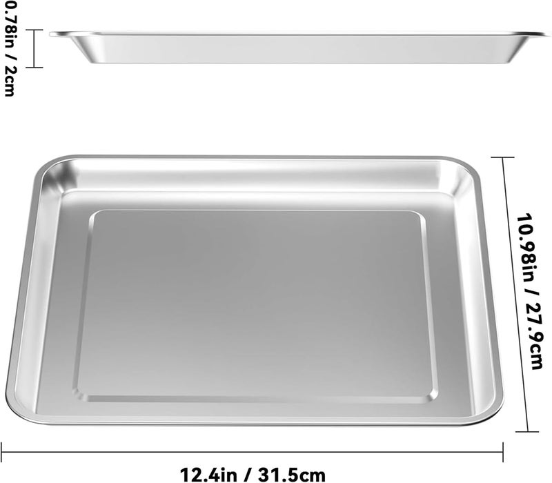 SettleDown Stainless Steel Baking Tray Pan Compatible with Cuisinart Airfryer TOA-060 and TOA-065 (with Cuisinart Airfryer TOA-060 and TOA-065) - Image 2